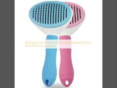 Multi Color Cat Pet Cleaning Tools Self Cleaning Dog Hair Brush Pet Grooming Brush